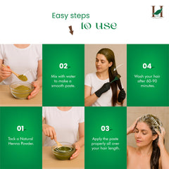 H&C Henna powder texture close-up demonstrates pure base without chemicals or PPD.