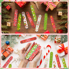 H1vojoxo Christmas motif nail files featuring reindeer and tree designs for joyful home manicures.