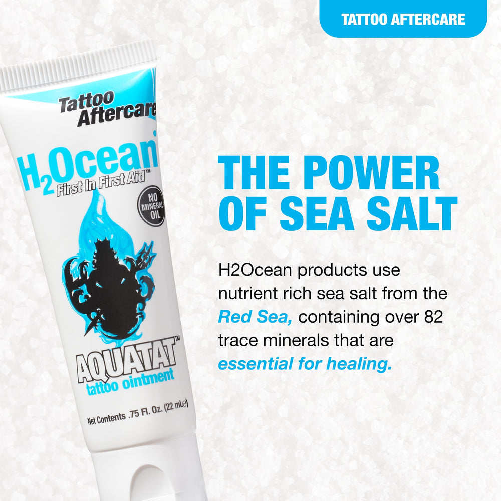H2Ocean Aquatat application closeup shows creamy texture for easy coverage.