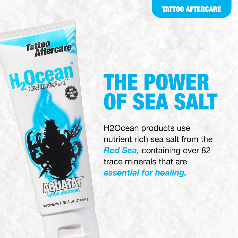 H2Ocean Aquatat ingredient panel focusing on vitamins A and B.