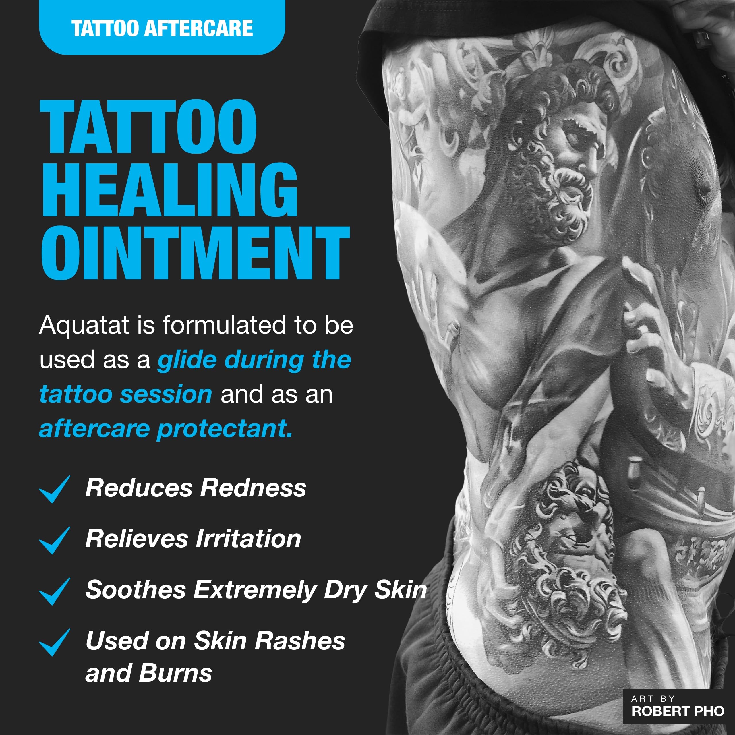 H2Ocean Aquatat label back view highlights USA-made status and vitamins.