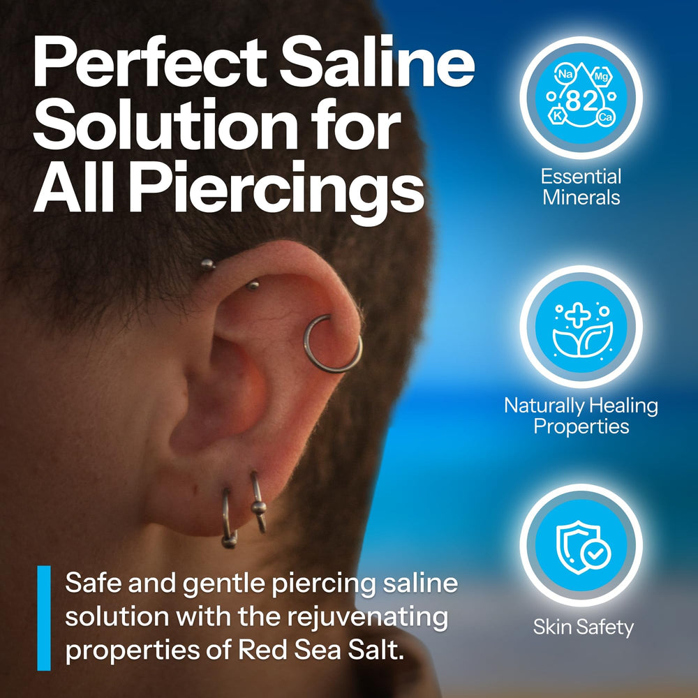 H2Ocean ear-nose-navel piercing cleaner in action for gentle cleansing.