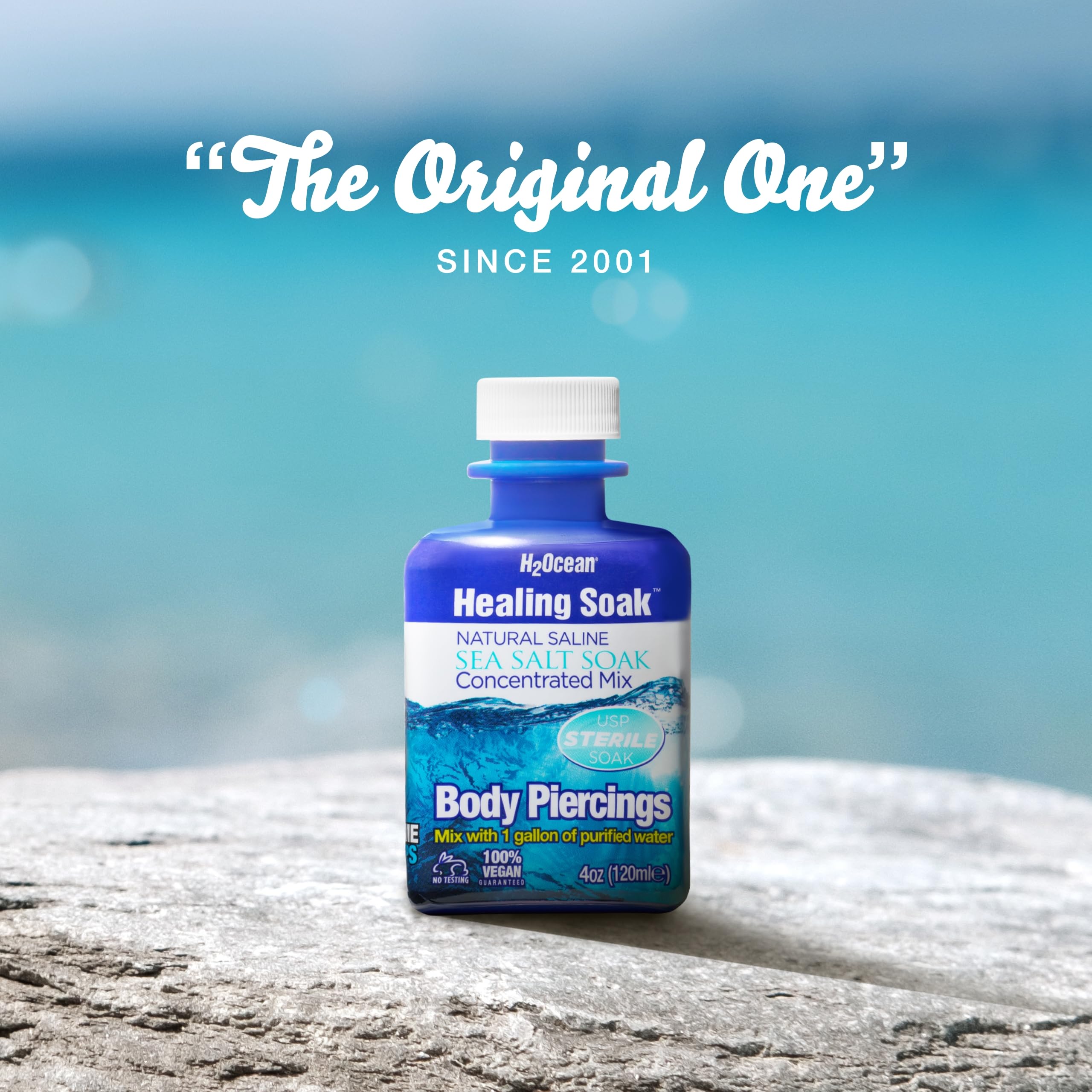 H2Ocean Healing Soak USA-made packaging signals trusted, natural aftercare.