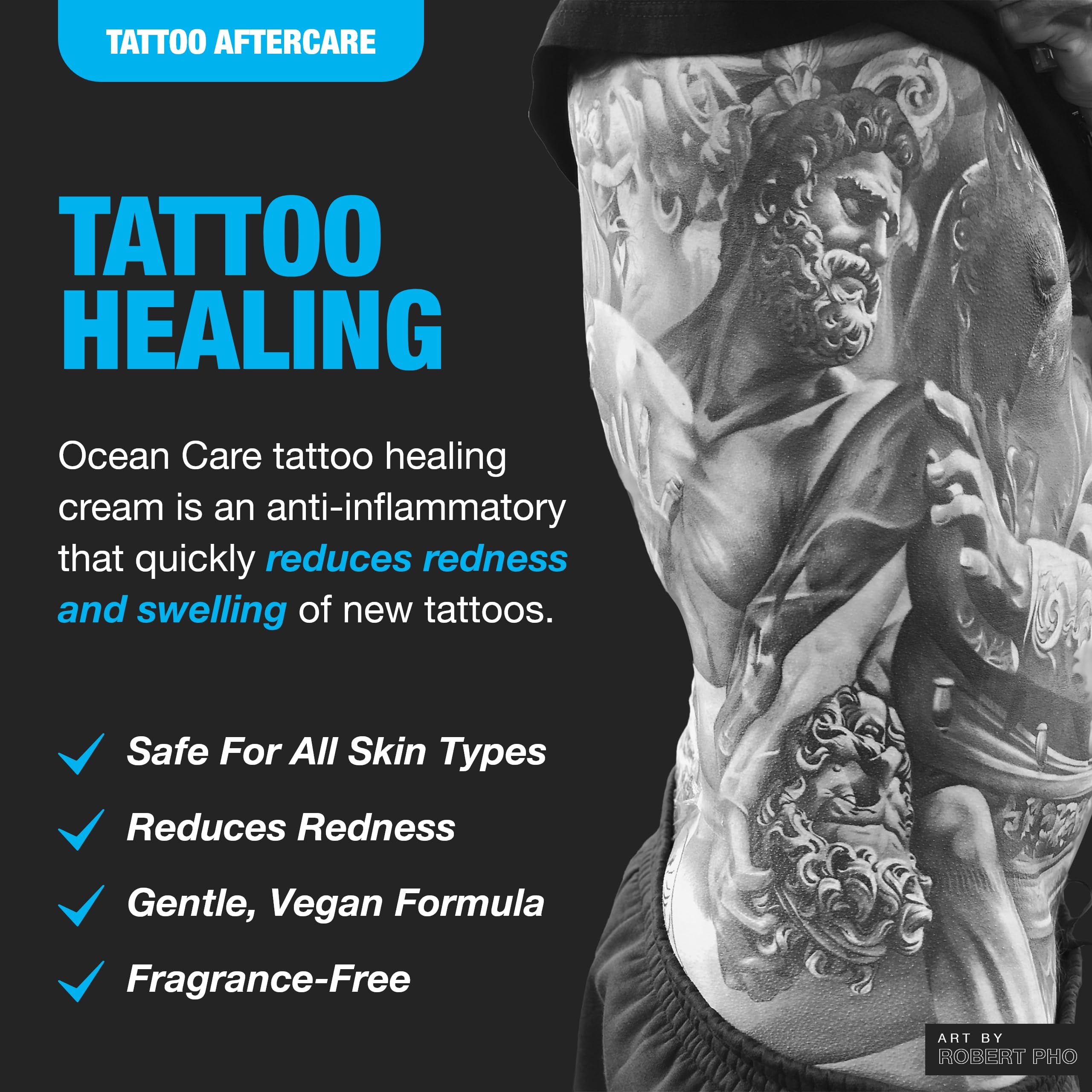 H2Ocean Ocean Care tattoo lotion for skin hydration and daily care.