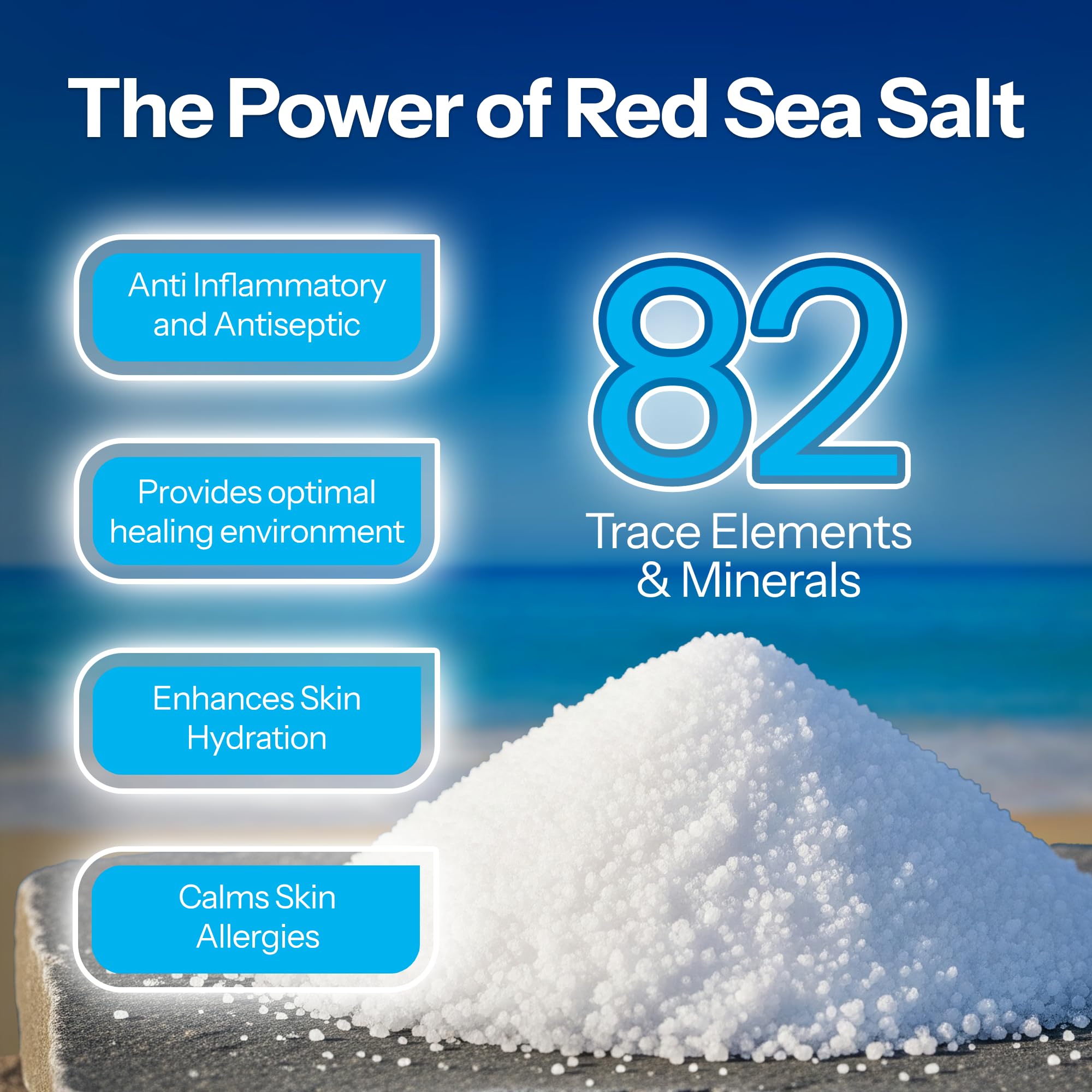 H2Ocean patented sea-salt bottle showcases patented formula for gentle cleaning.