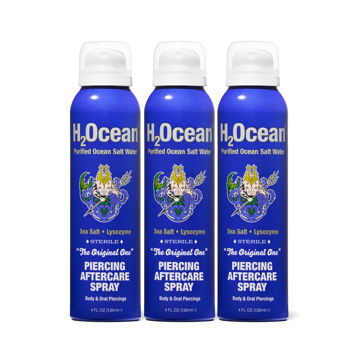 H2Ocean piercing aftercare spray bottle for gentle cleansing during healing