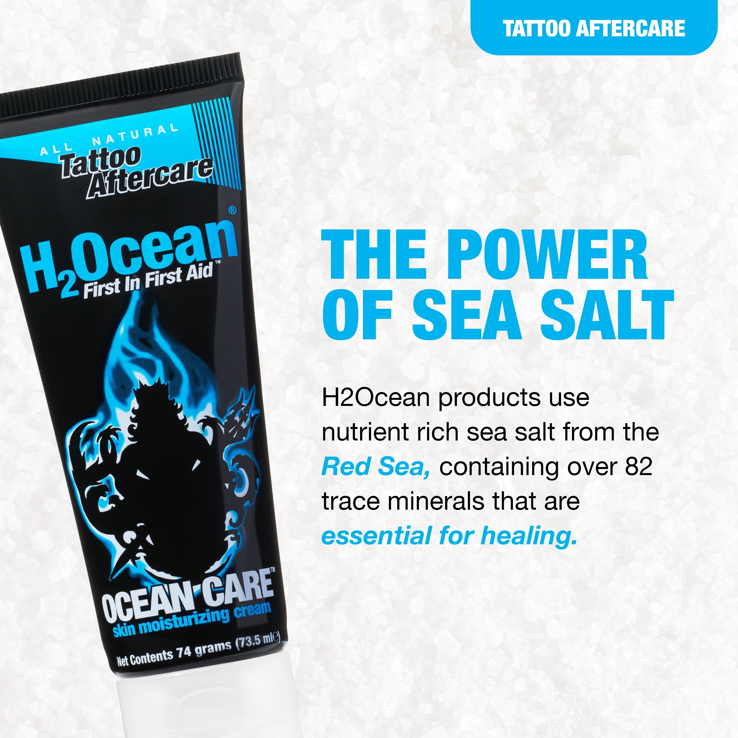 H2Ocean USA-made tattoo aftercare lotion helps keep older tattoos soft.