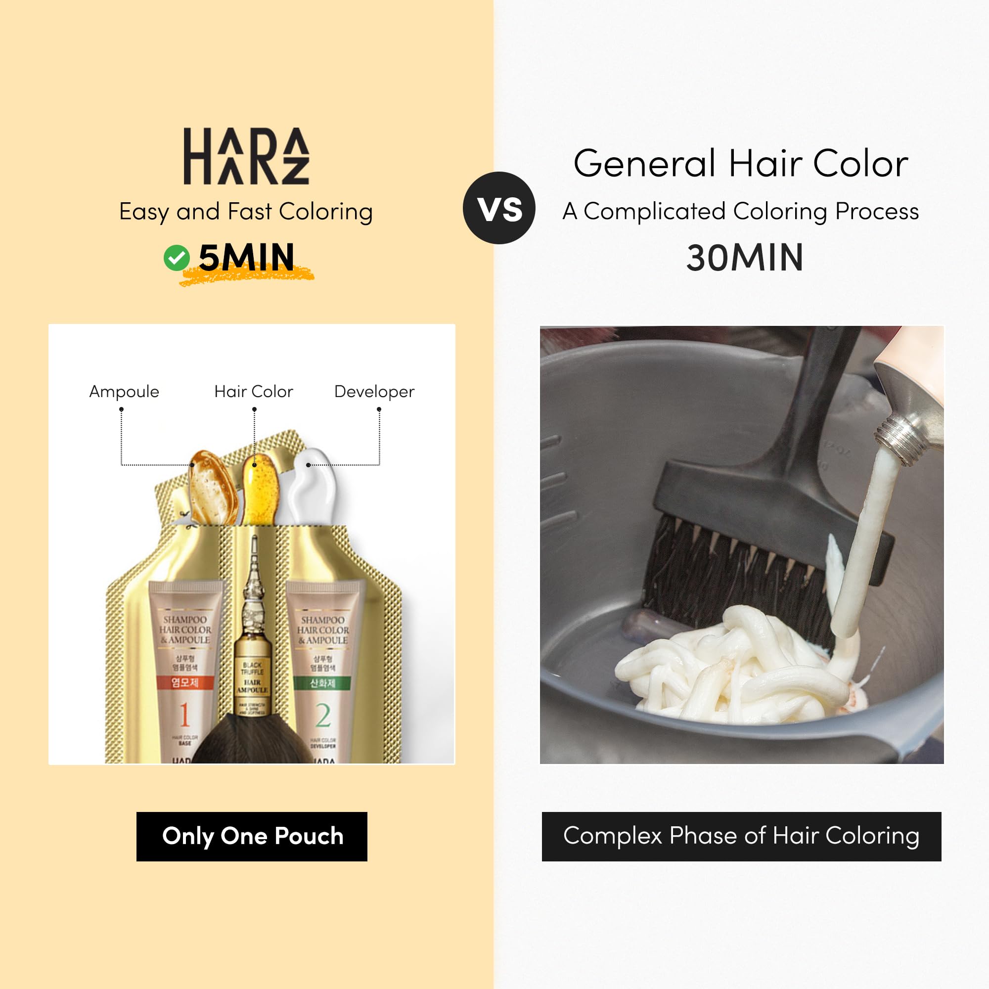 HAARAZ multi-pack sachets showcase value across hair lengths.