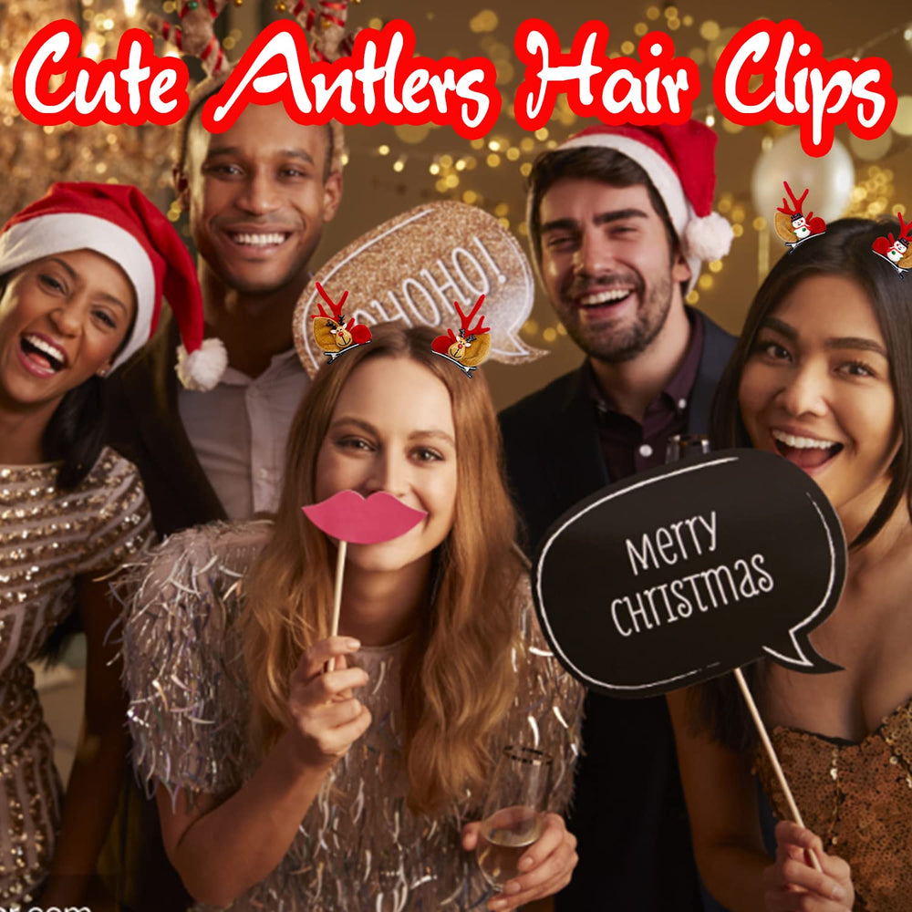 Haawooky berry, pine cone and bell motifs provide festive flair for hairstyles.