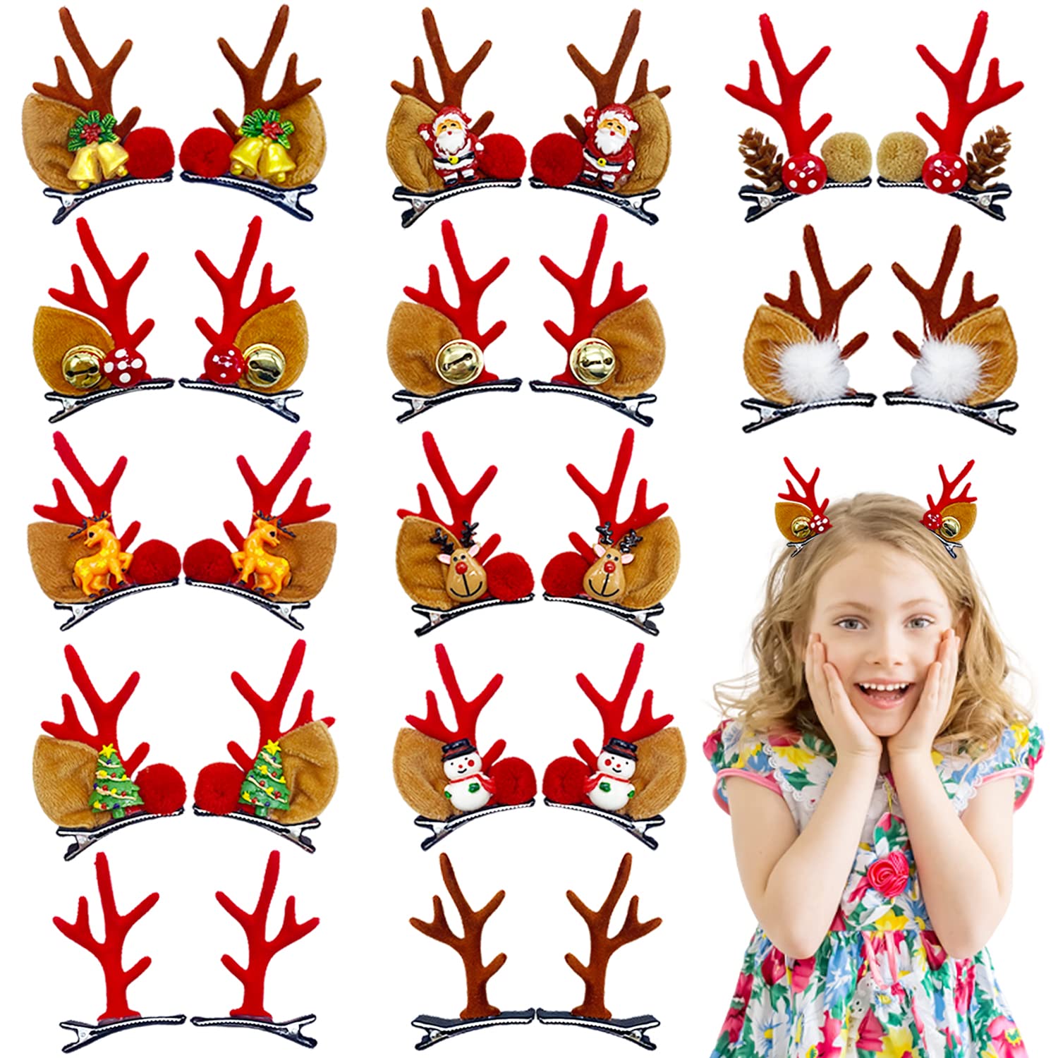 Haawooky reindeer hair clip collection shows 12 festive patterns for daily wear.