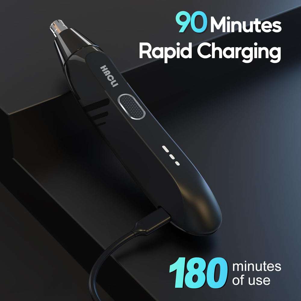HACLI nose hair trimmer in dry-use mode for quick grooming