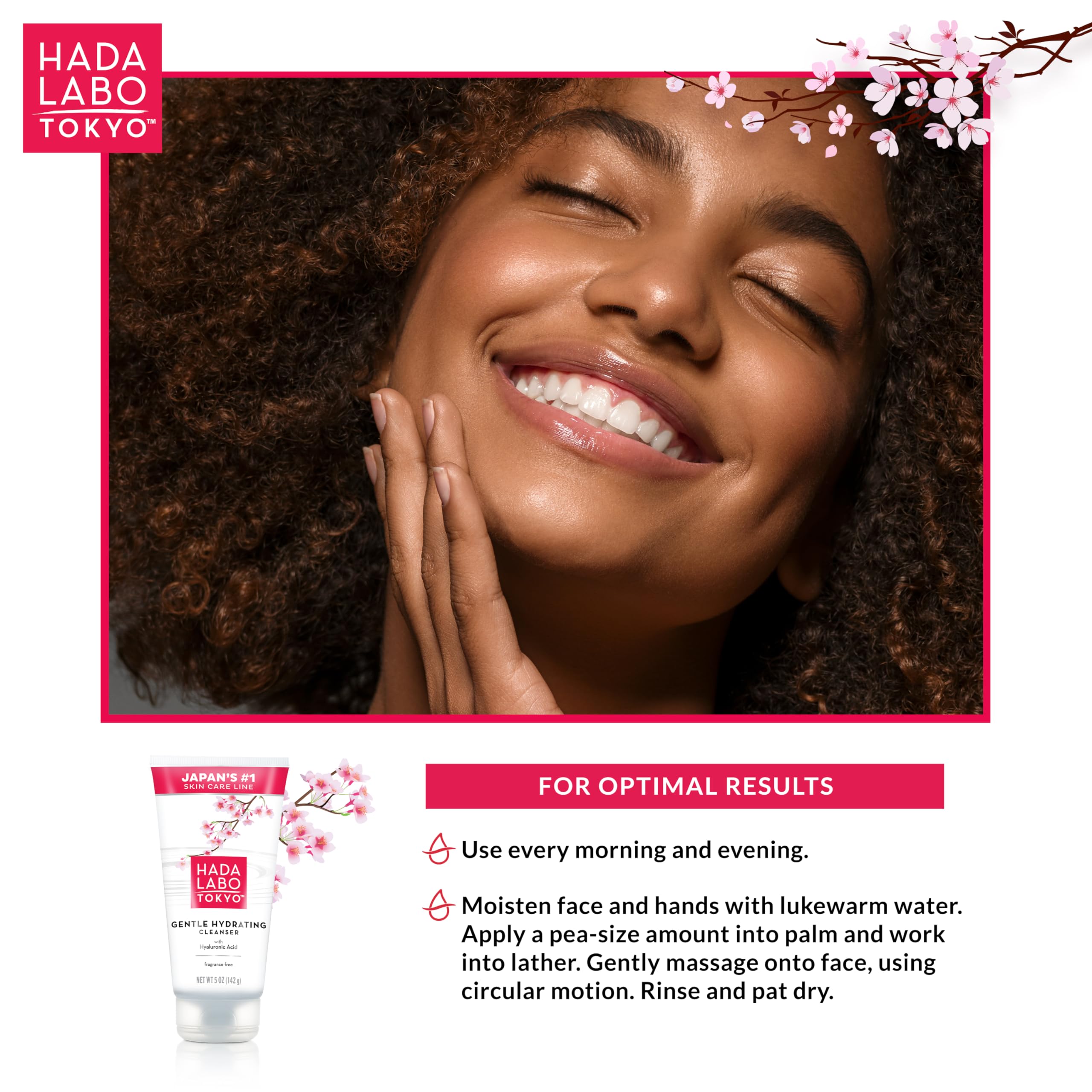 Hada Labo Tokyo Gentle Cleanser no residue after wash for refreshed skin.