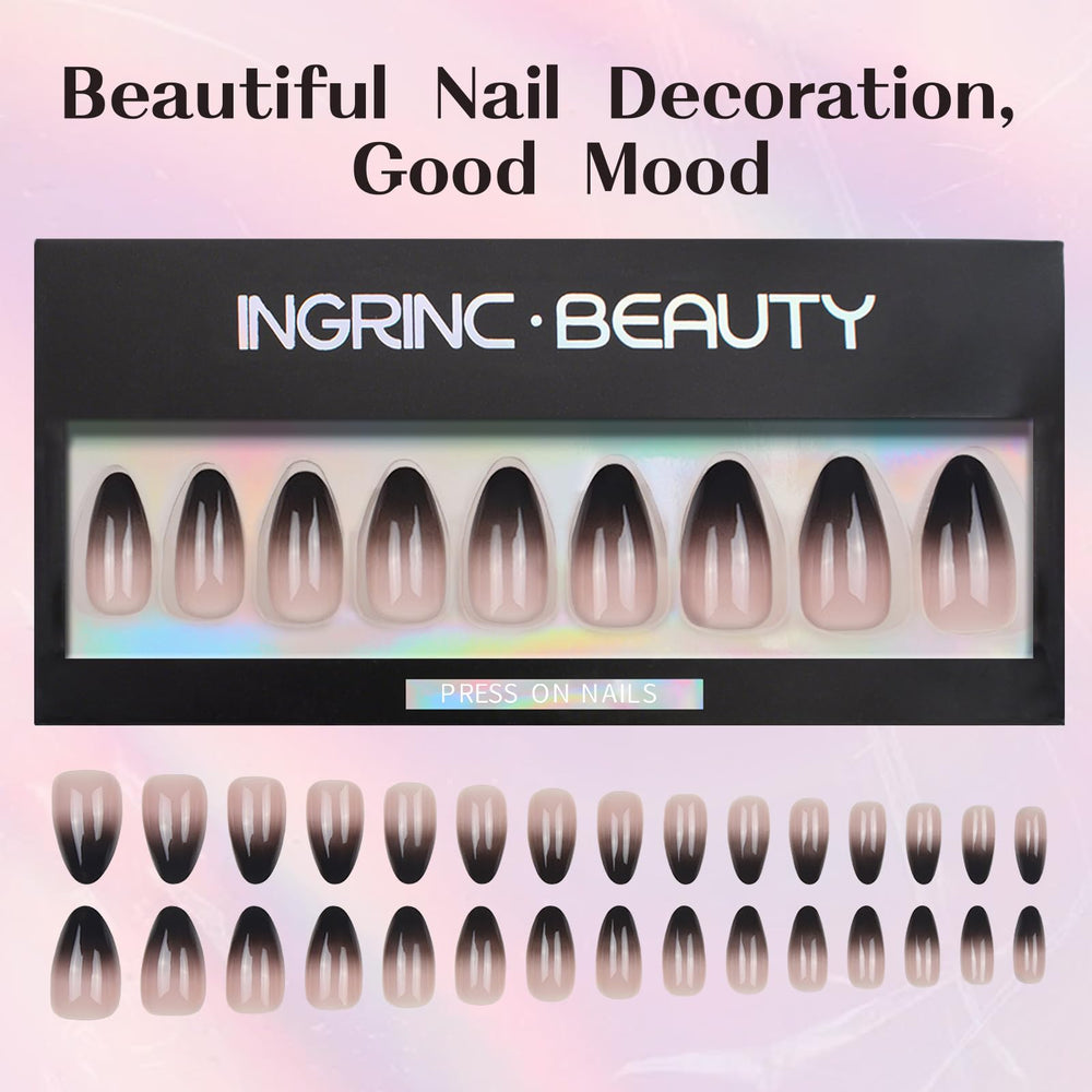 Hadutrek press-on nails application tools – glue, file, and sticks for easy at-home fitting.