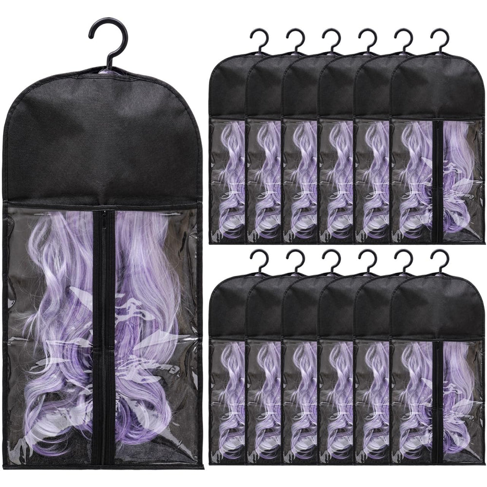 Hadwoer hair extension storage bag set with front view for easy identification