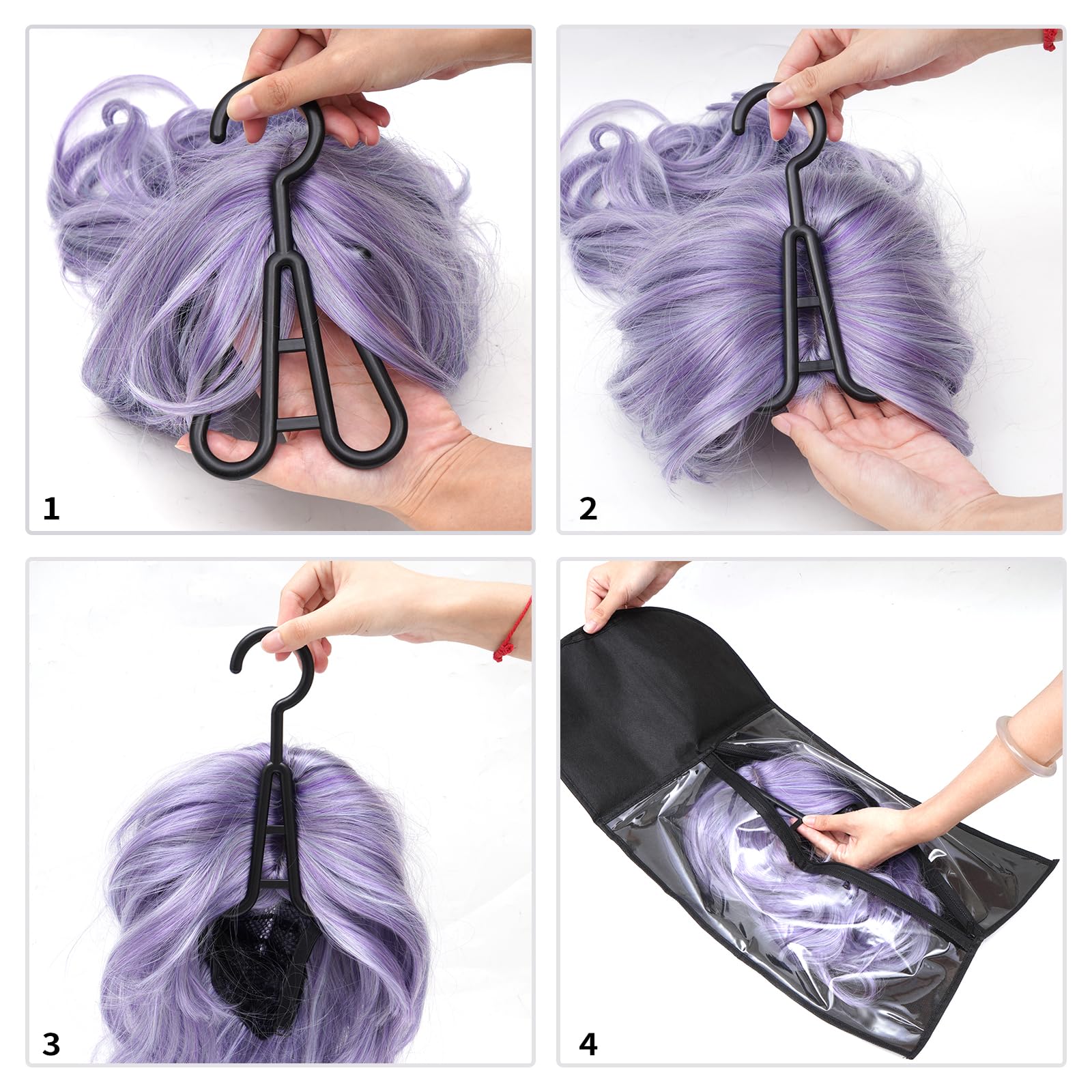 Hadwoer wig collection organizer in closet saves space