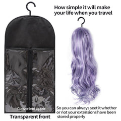 Hadwoer wig storage bag open view enables quick access
