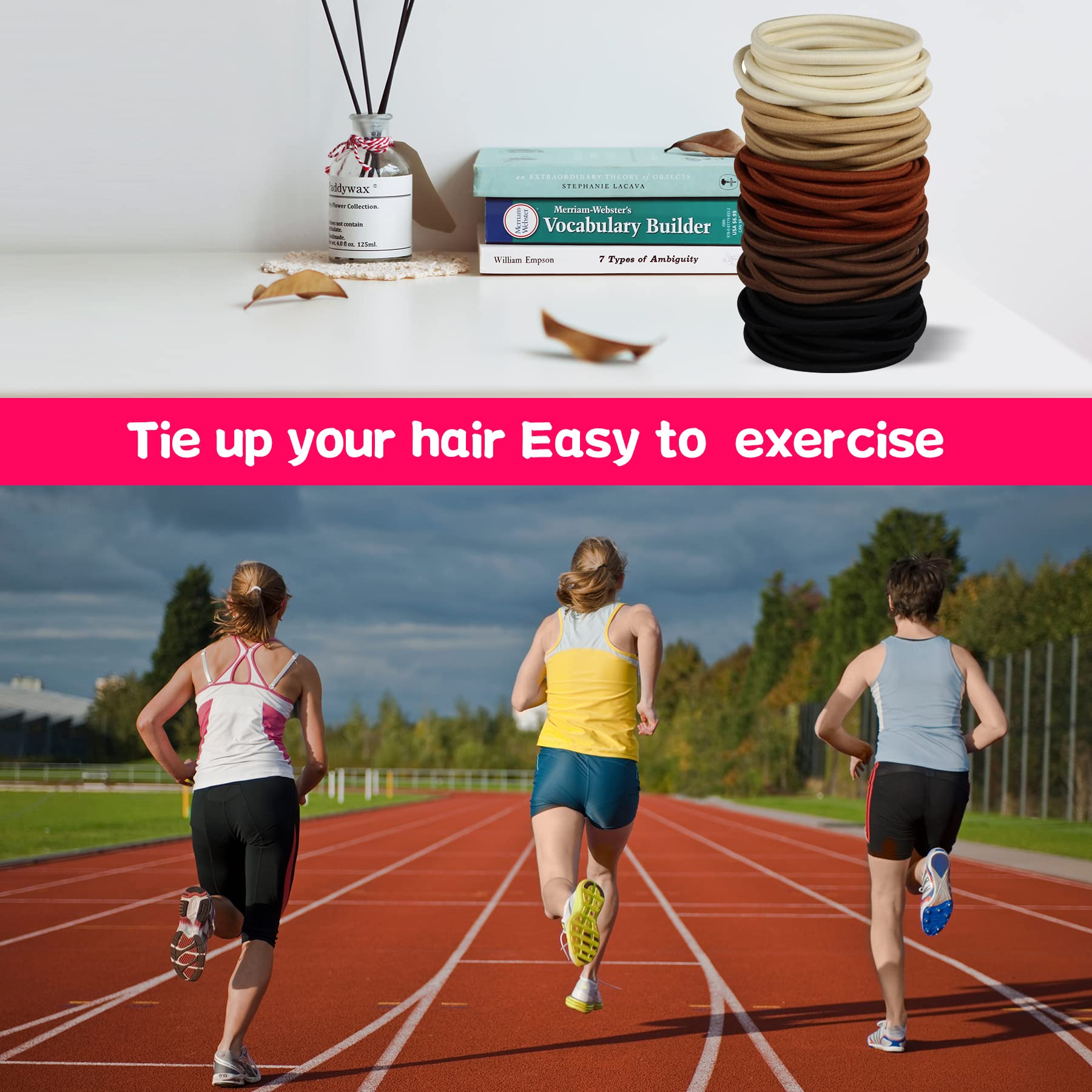 Hageolan thick hair ties in dark-brown provide strong hold during sports