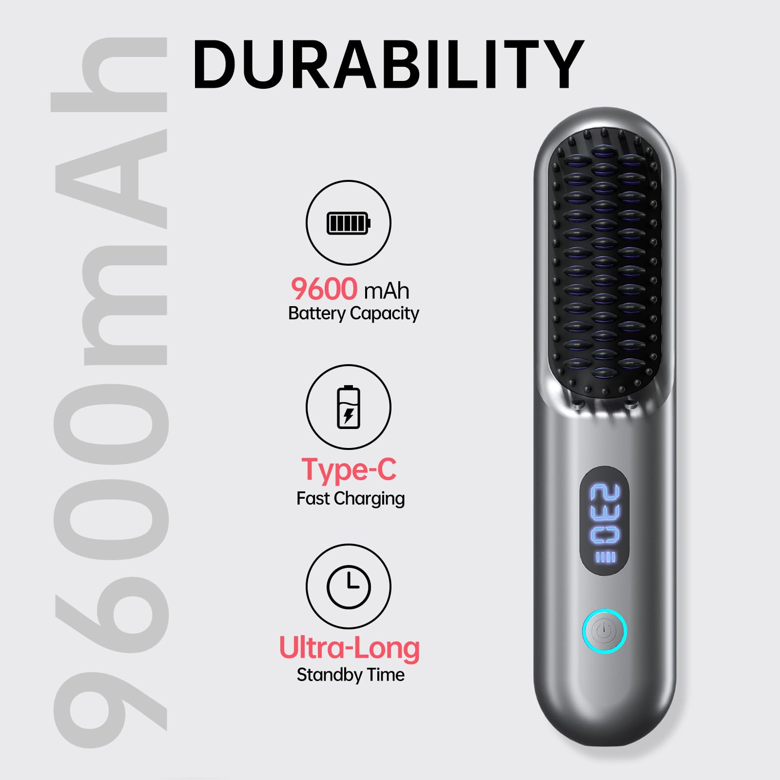 Hahahope cordless straightener brush with storage bag for easy hotel or trip styling.