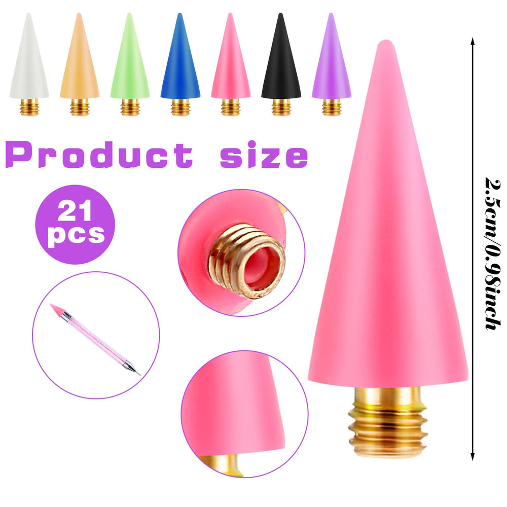 HaiFafafaing rhinestone tool wax tips close-up highlighting ergonomic 2.5cm design.