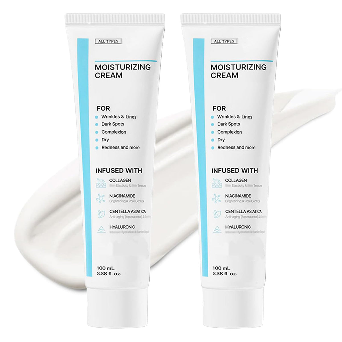 Haigou Youthful Moisturizing Cream texture closeup shows silky hydration and radiant skin feel