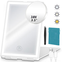 Haikopoon travel makeup mirror lights provide consistent illumination for on-the-go makeup.