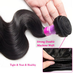 Hailriss natural black bundle weft emphasizes authentic color for seamless blending.