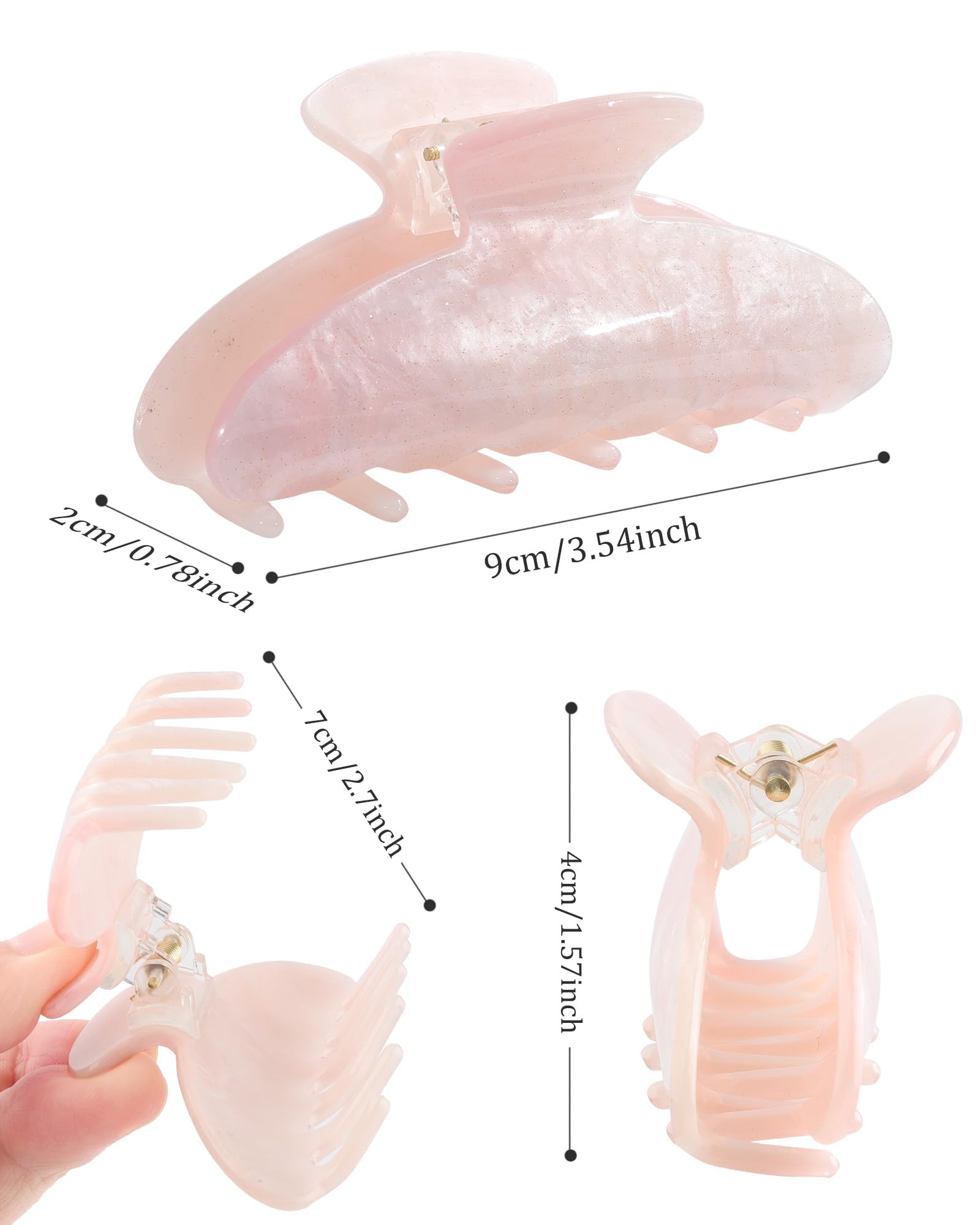 HAIMEIKANG pink marble clip for elegant updos and secure hold