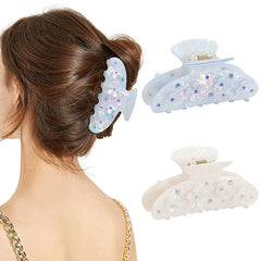 HAIMEIKANG acrylic flower hair clip rhinestones adds subtle sparkle for dressy or casual occasions.