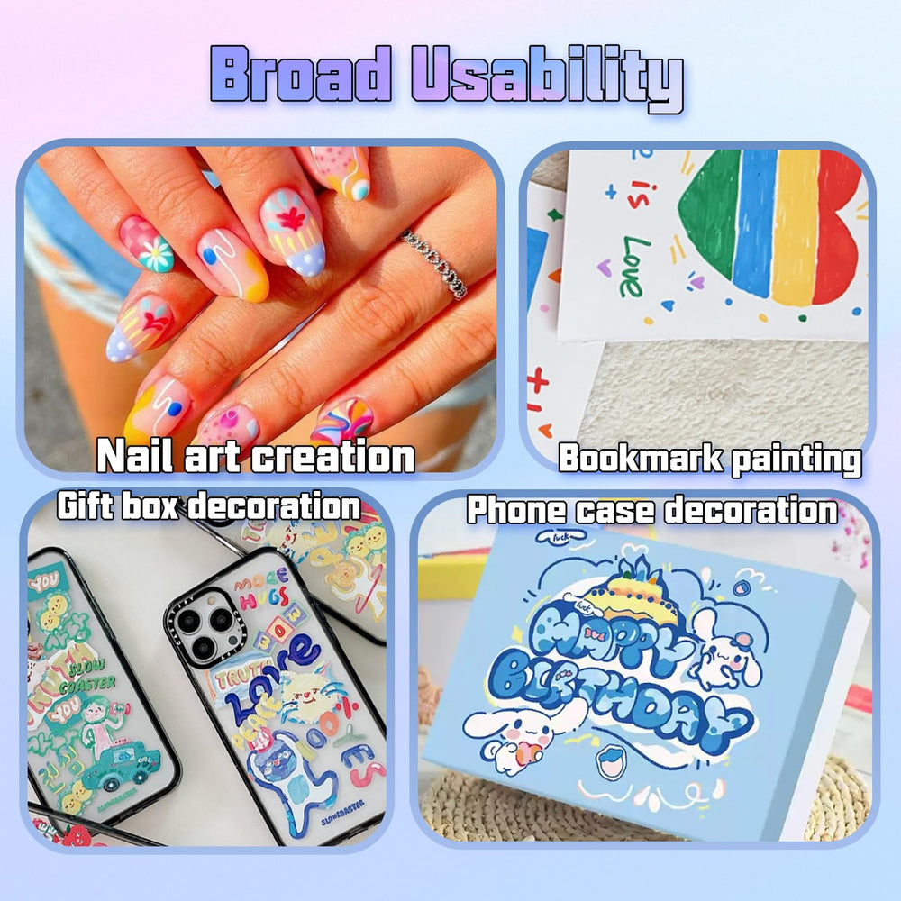 HAIOLORPRO versatile nail art pens work on nails and craft surfaces.