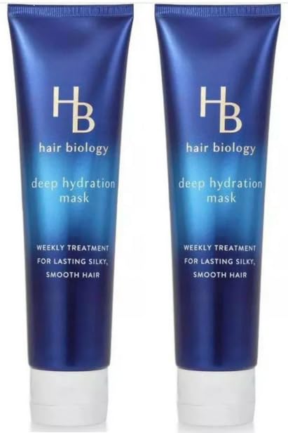 Hair Biology Deep Hydration Mask bottle promotes deep hydration for dry, color-treated hair.
