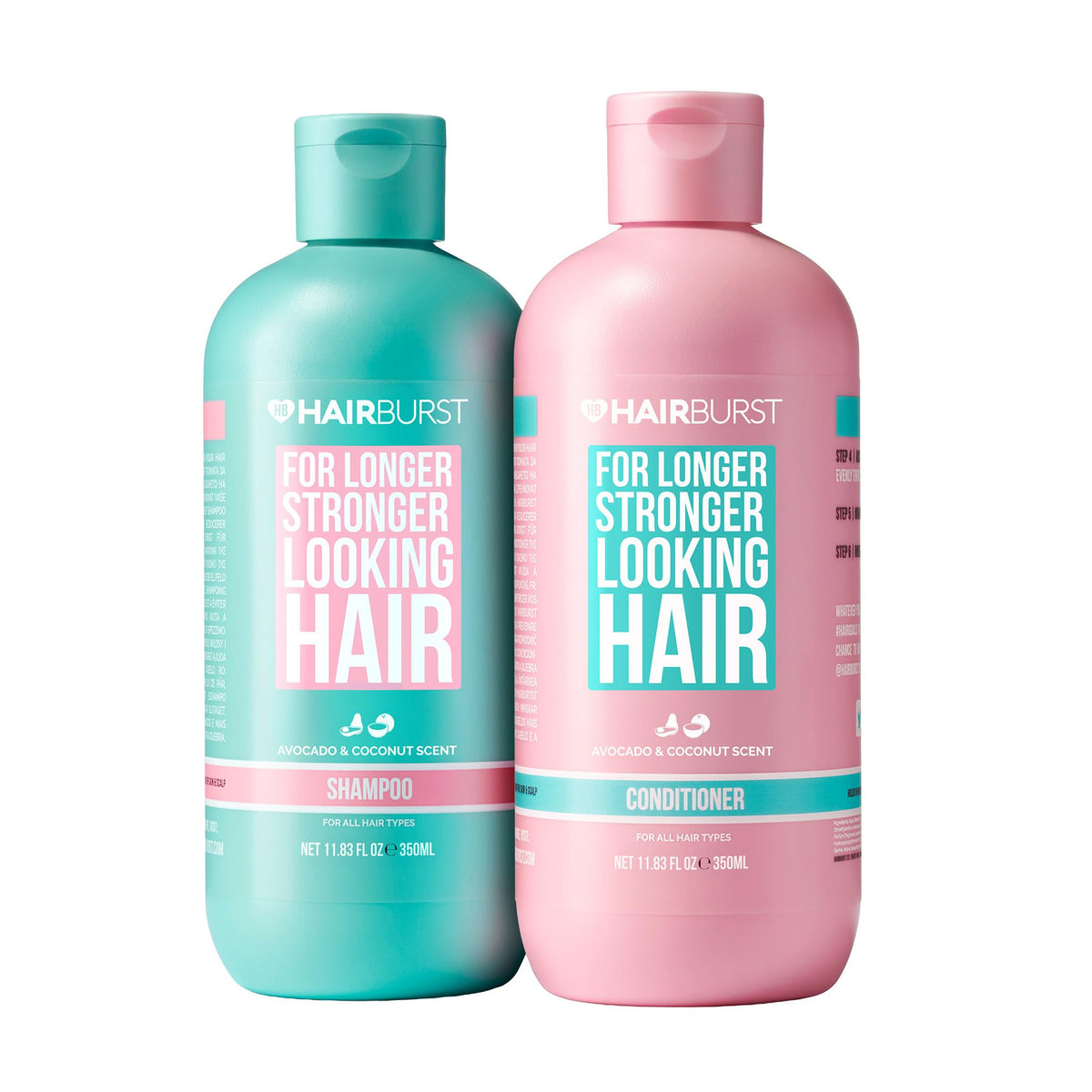 HAIR BURST Shampoo bottle with pump promotes nourished roots and refreshing cleanse.