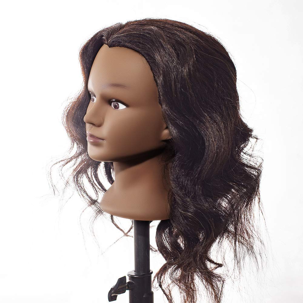 Hair By DK mannequin head ready for heat tool styling