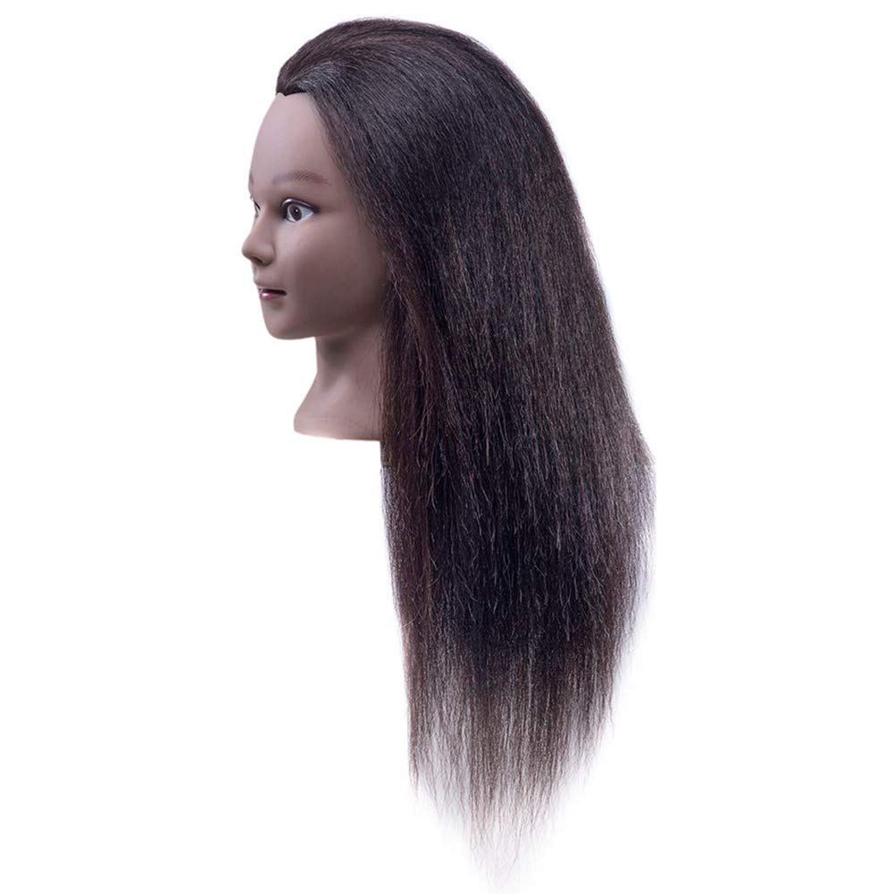 Hair By DK mannequin head side view showing 22-24 inch length for styling versatility