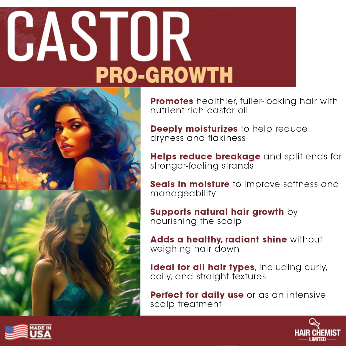 Hair Chemist castor oil texture rich and nourishing for dry hair types