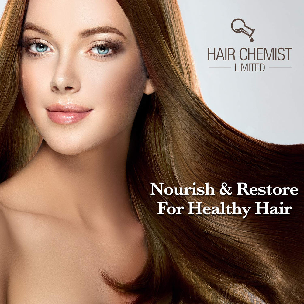 Hair Chemist Coconut Oil Deep Repair Masque after-wash shine on hair.