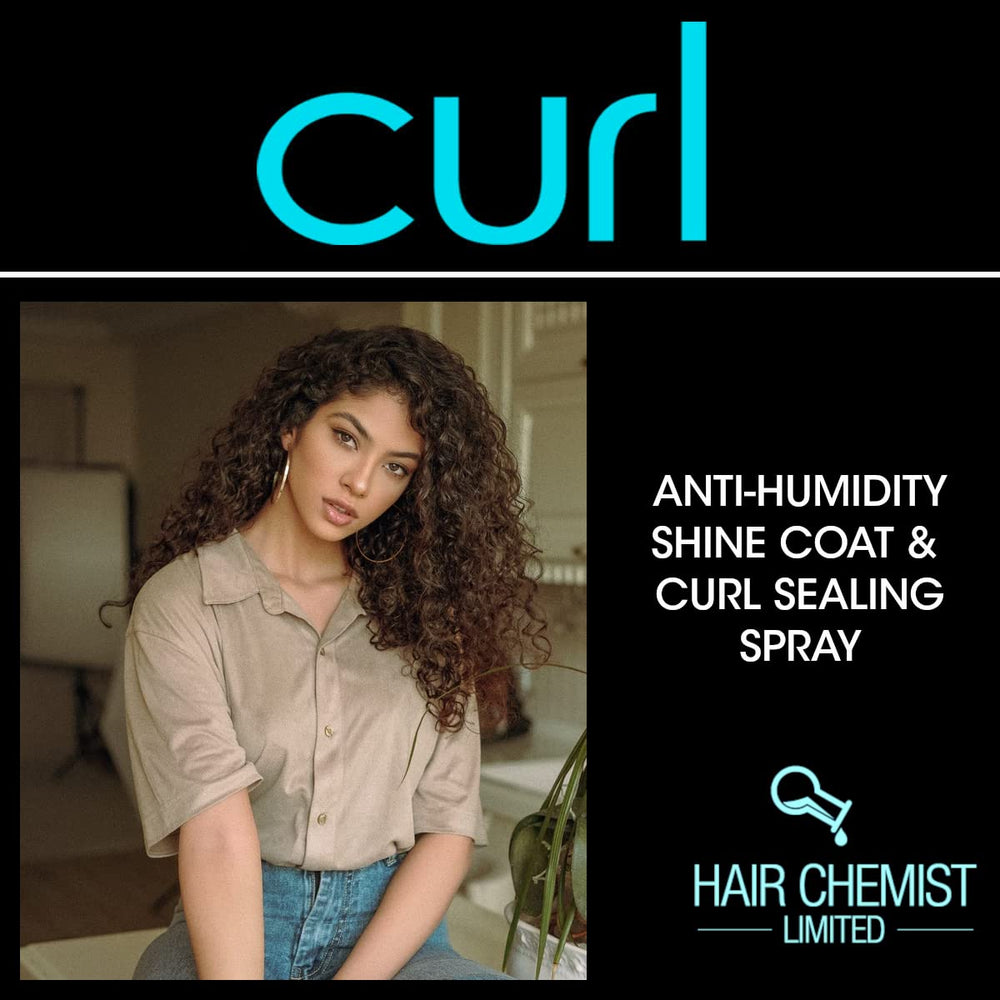 Hair Chemist CURL elasticity boost spray demonstrates added bounce on curls.