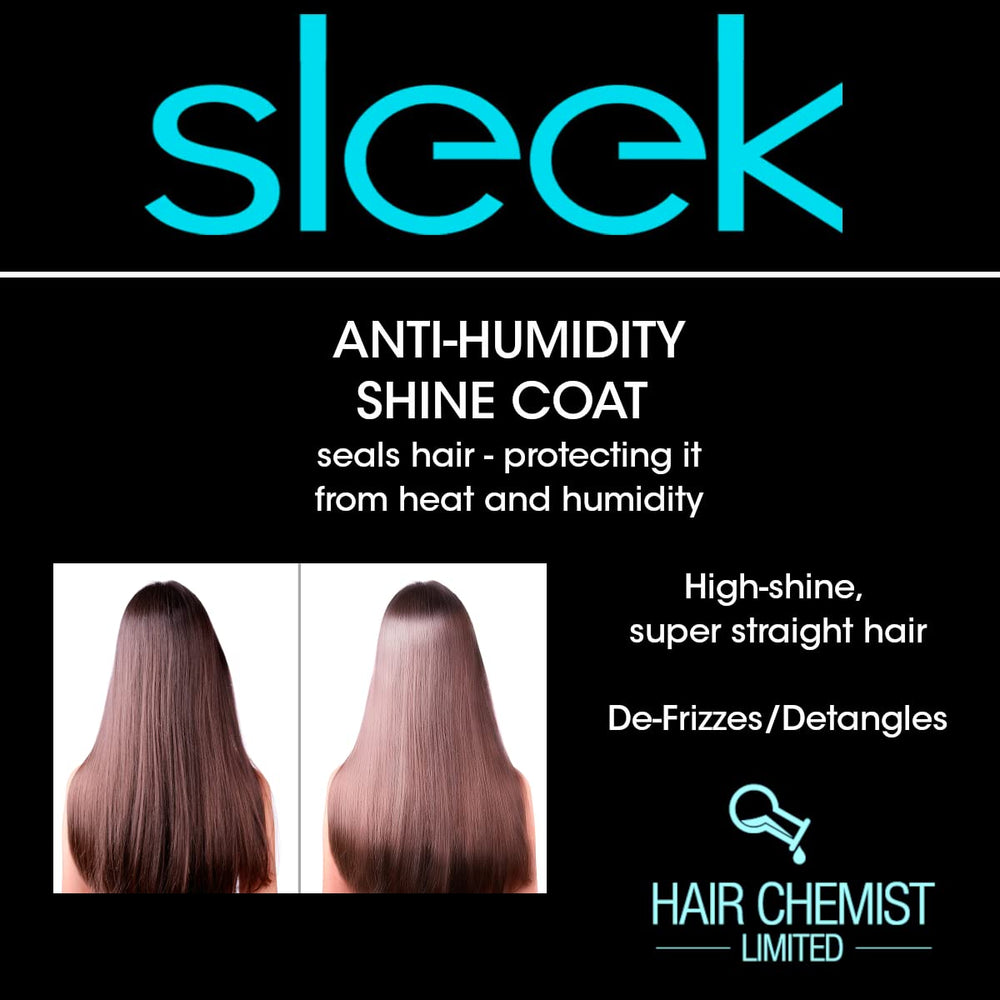 Hair Chemist SLEEK straight hair before-after demonstrates smoother finish