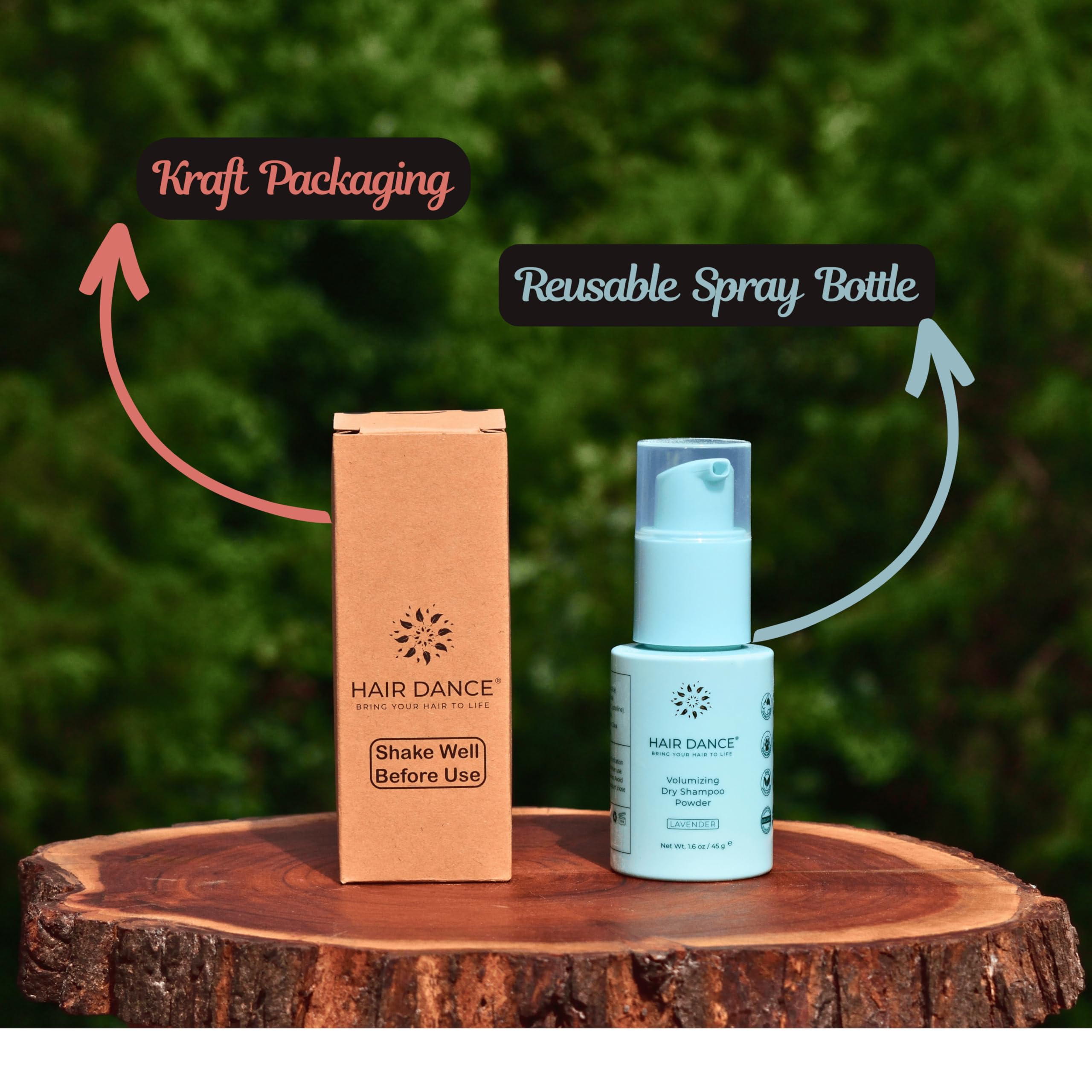 Hair Dance Dry Shampoo Powder travel-friendly design fits in bags