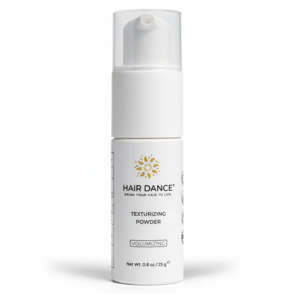 Hair Dance volumizing powder bottle dispense shows easy application for lift.