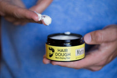 Hair Dough matte finish demonstrates shine-free, residue-free styling for a natural matte look.