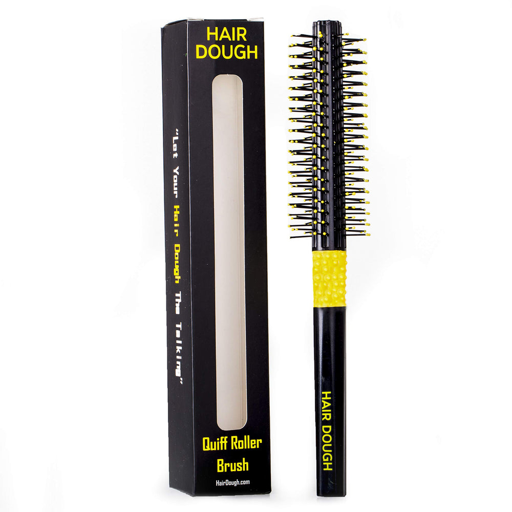 Hair Dough Quiff Roller Round Brush Small back view enables smooth detangling on thick hair.
