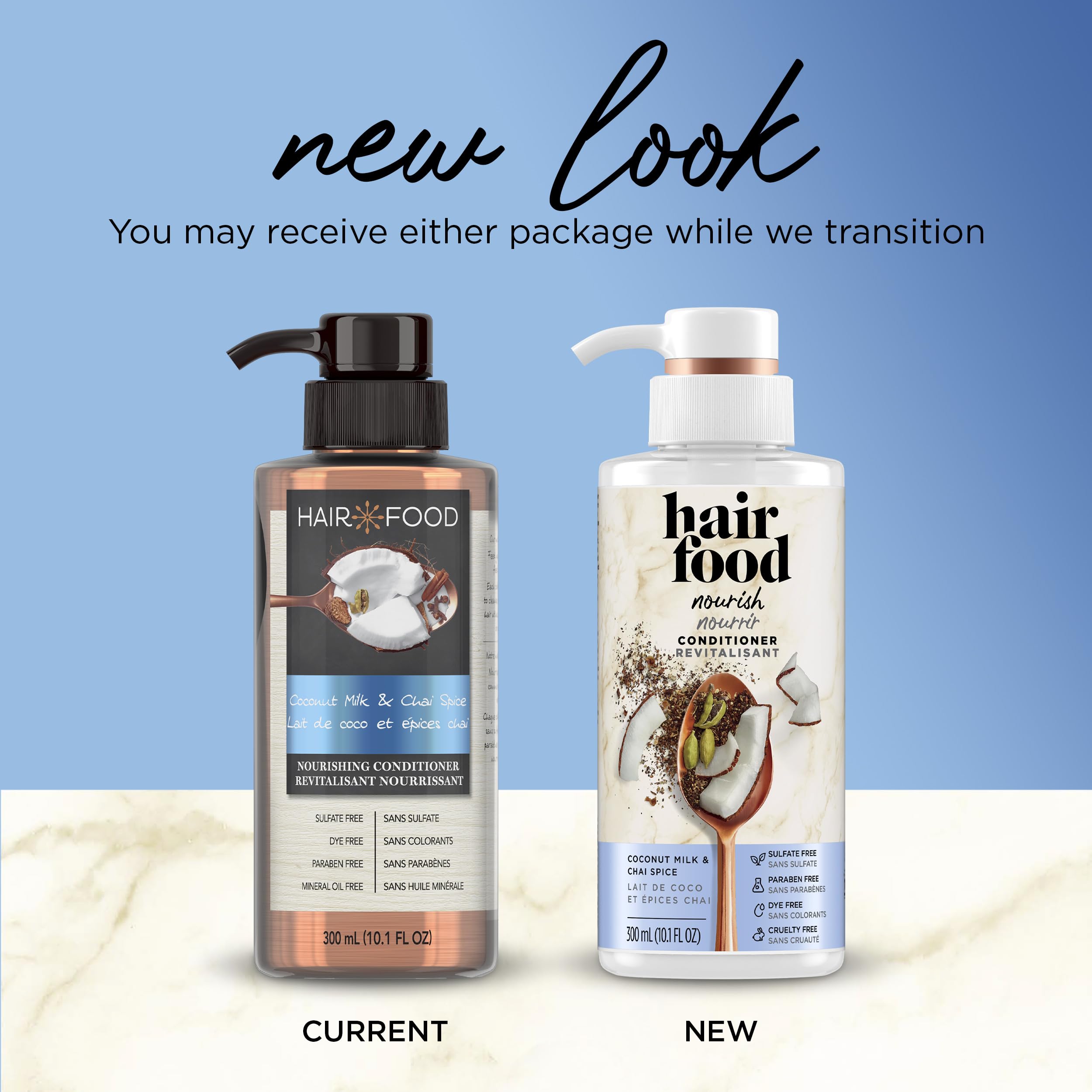 Hair Food Coconut Milk Chai Spice conditioner dispensing pump ready-to-use bottle
