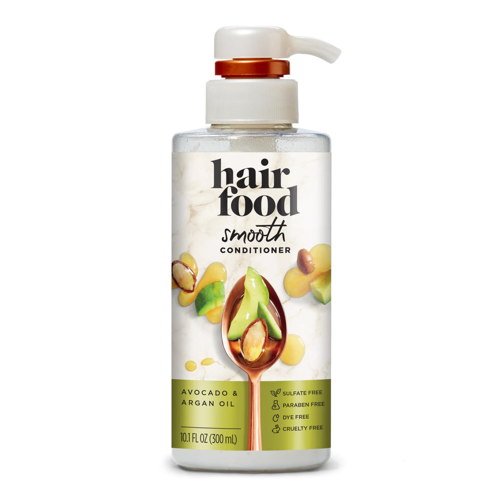Hair Food avocado-argan-bottle highlights nourishing conditioner for soft hair
