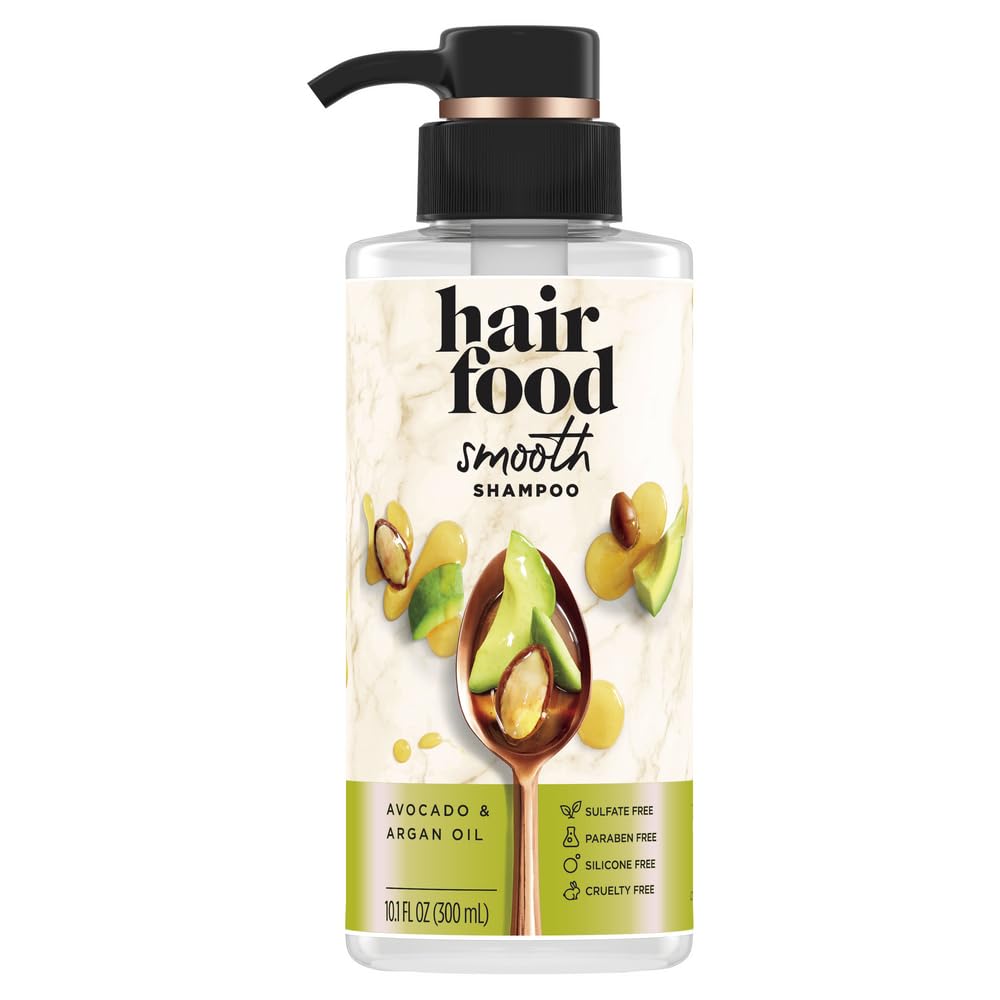 Hair Food Shampoo avocado-argan-bottle promotes soft, manageable hair with gentle cleansing.