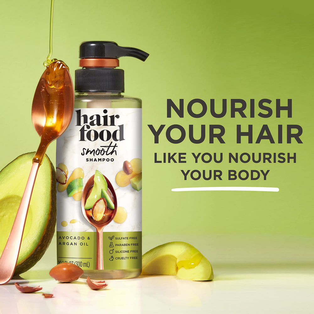 Hair Food Shampoo soft-hair-ends keeps strands smooth for a soft, grab-and-go style.
