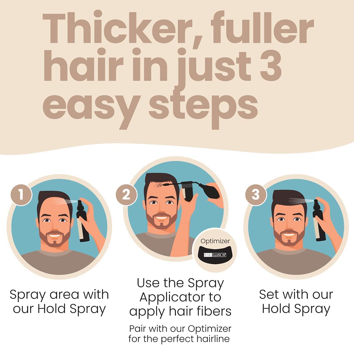 Hair Illusion works with curly hair for even coverage