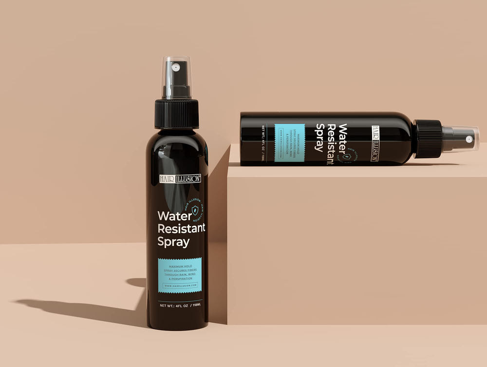Hair Illusion application shot highlights easy spray for quick style setup.