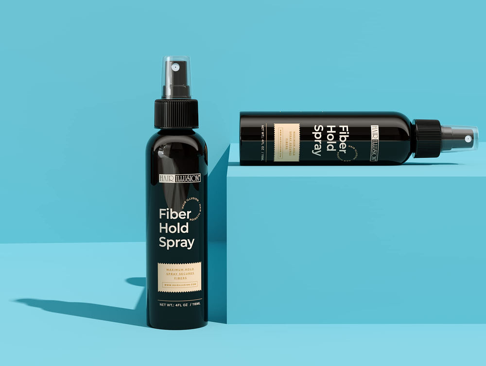 Hair Illusion Fiber Hold Spray on bald head aids fiber adherence