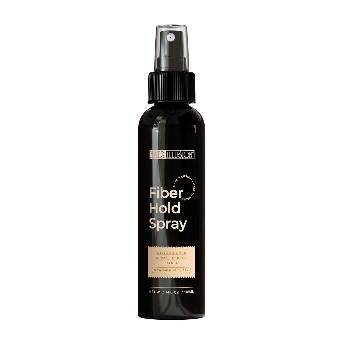 Hair Illusion Fiber Hold Spray bottle demonstrates long-lasting fiber adhesion