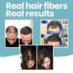 Hair Illusion fibers blend with natural hair for discreet coverage